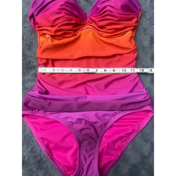 NWT Bleu Rod Beattie Ombre Shirred One Piece Swimsuit Size 8 Underwire Resort - Picture 16 of 16